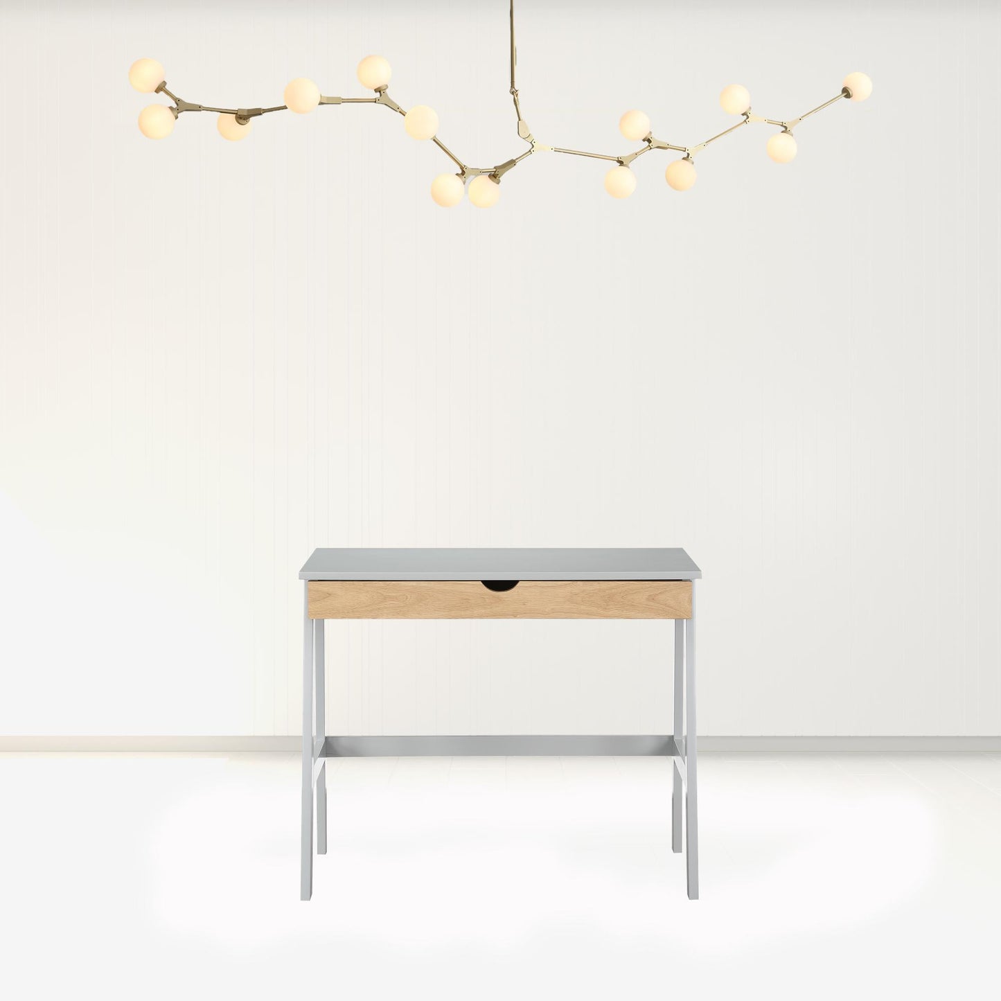 Pandora 36" Gray and Natural Writing Desk