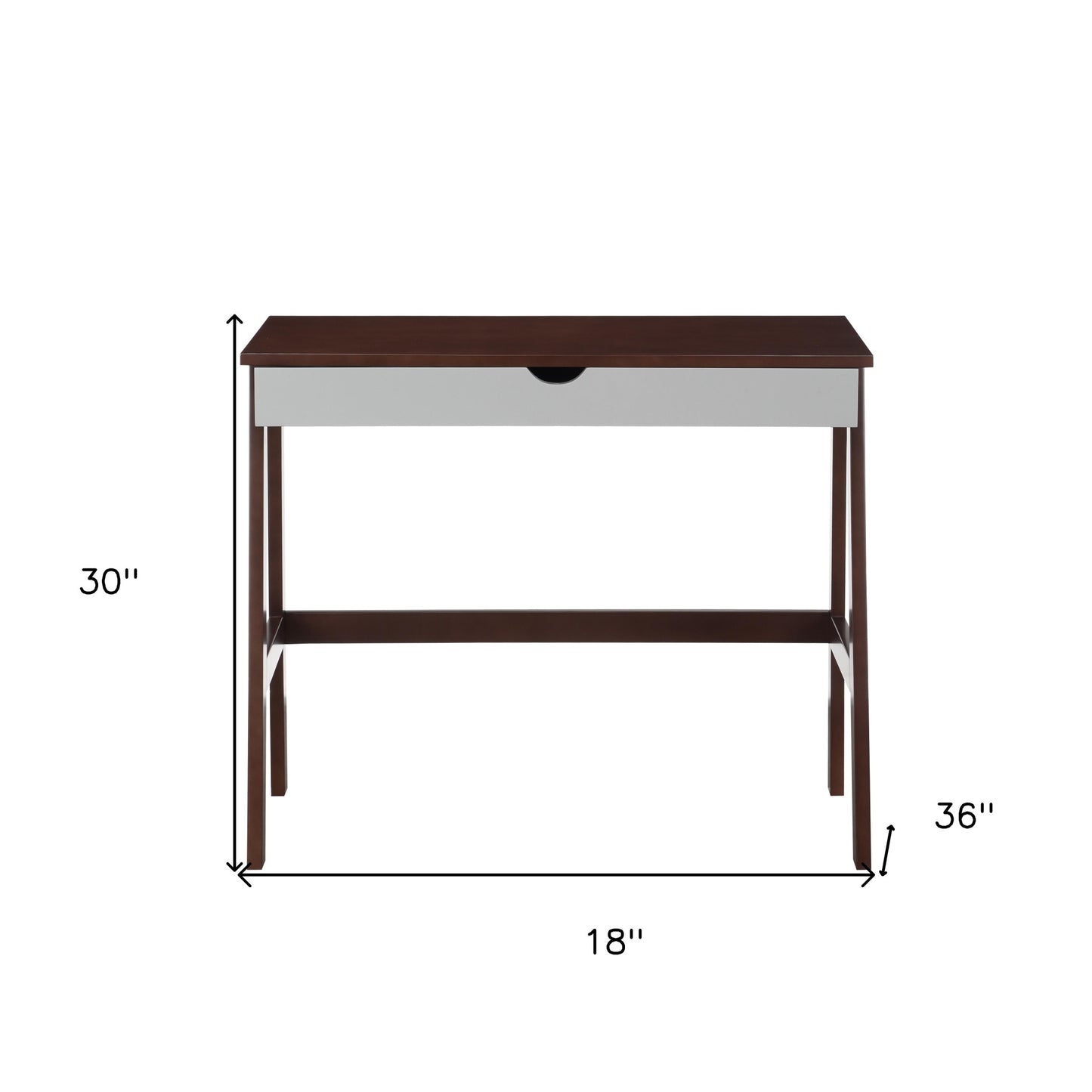 Einer 36" Brown and White Writing Desk