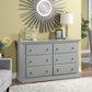 Everett Gray Solid And Manufactured Wood Six Drawer Double Dresser