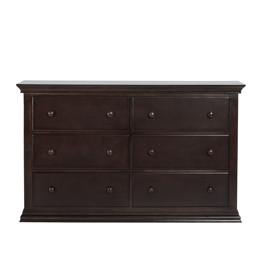 Quinn Espresso Solid And Manufactured Wood Six Drawer Double Dresser