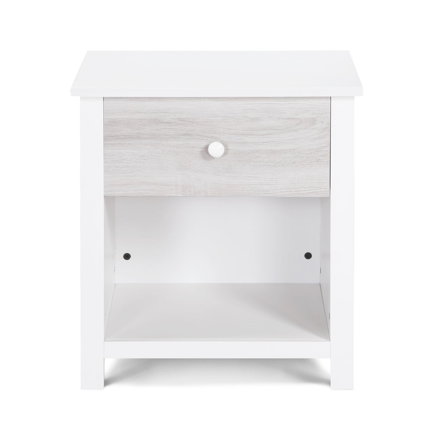 Diara 24" White and Gray One Drawer Nightstand