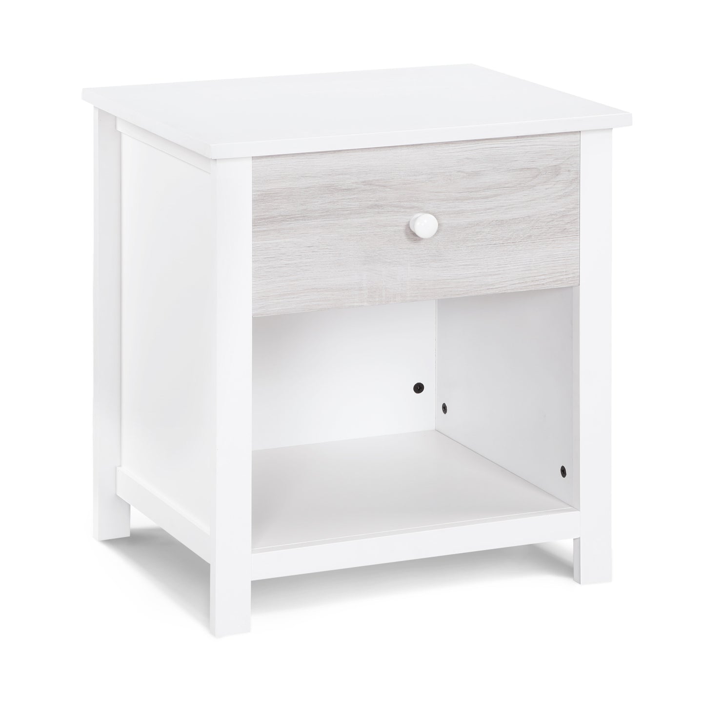 Diara 24" White and Gray One Drawer Nightstand