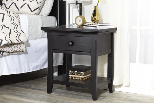 Scipio 24" Black One Drawer Nightstand