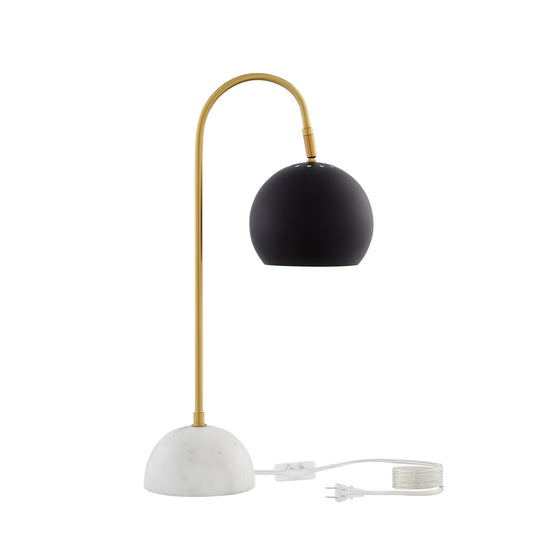 ES 24 Black Iron Desk Table Lamp With Black Dome Shade