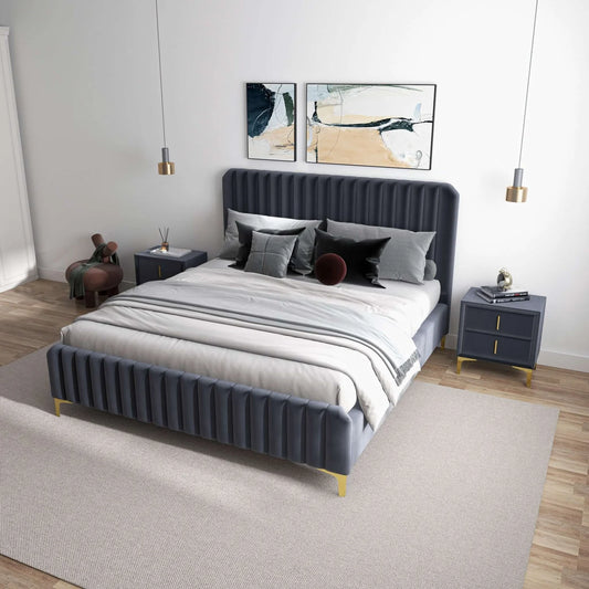 Olivia Velvet Platform Bed