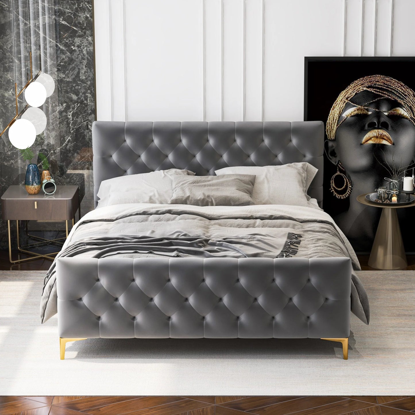 Cynthia Velvet Platform Bed