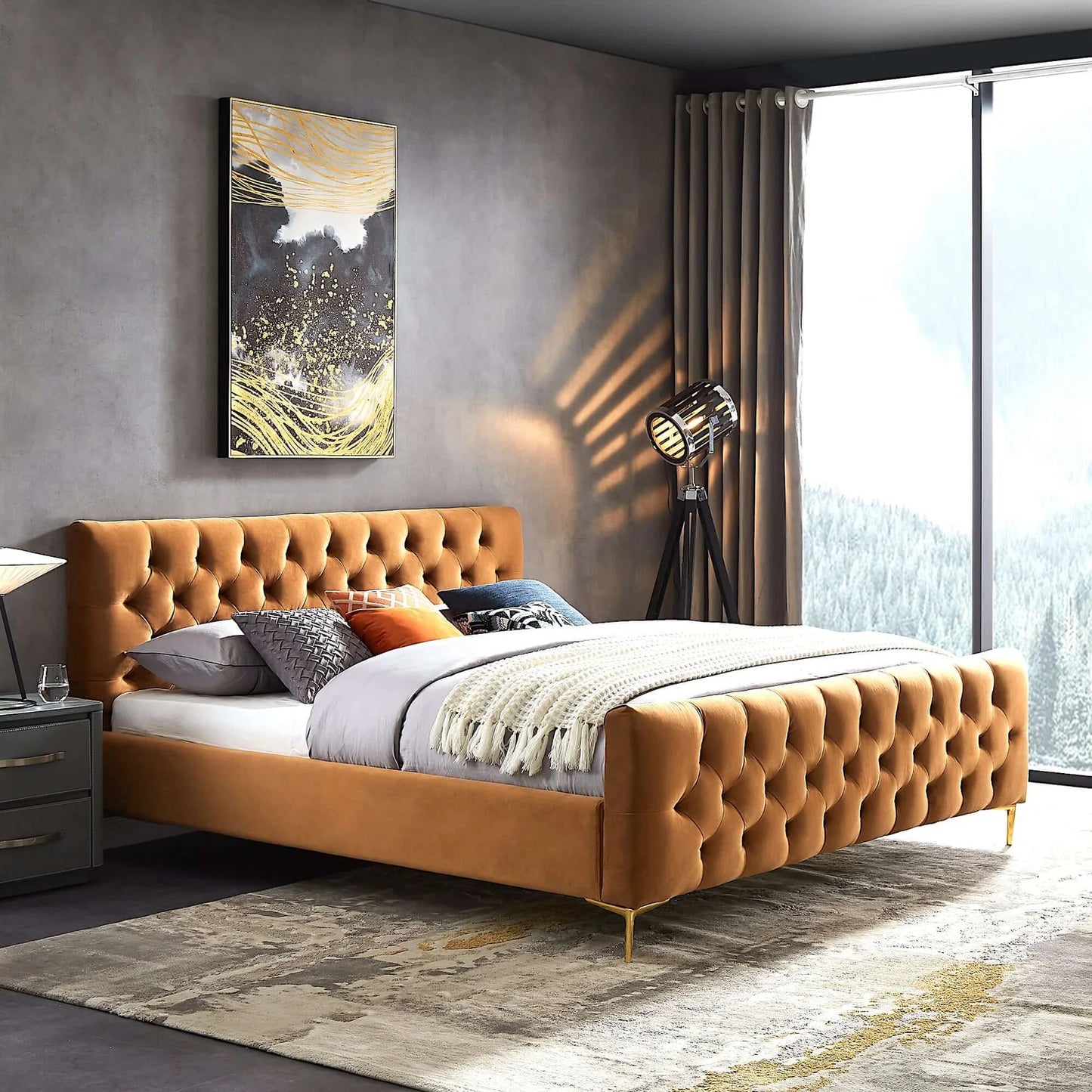 Cynthia Velvet Platform Bed