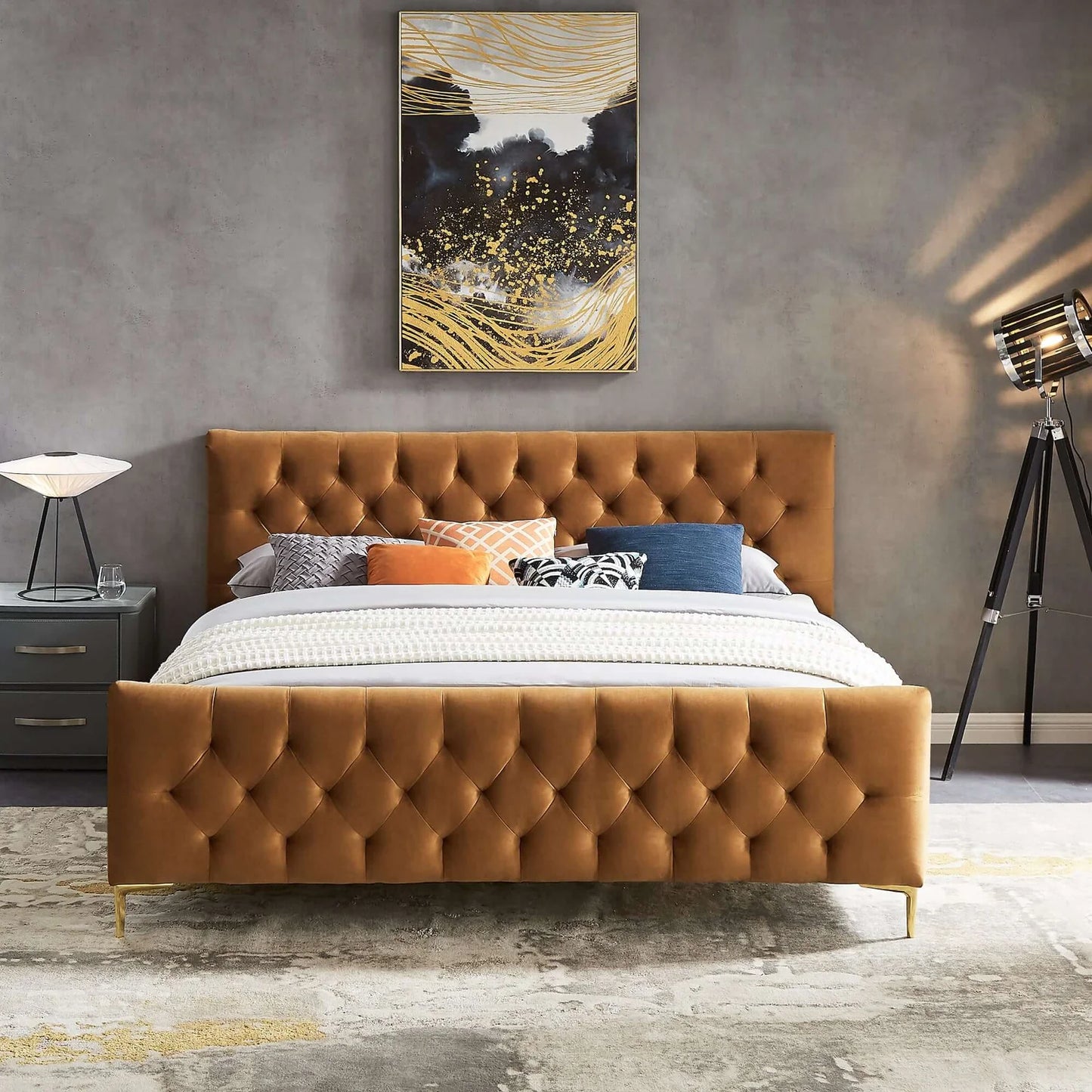 Cynthia Velvet Platform Bed