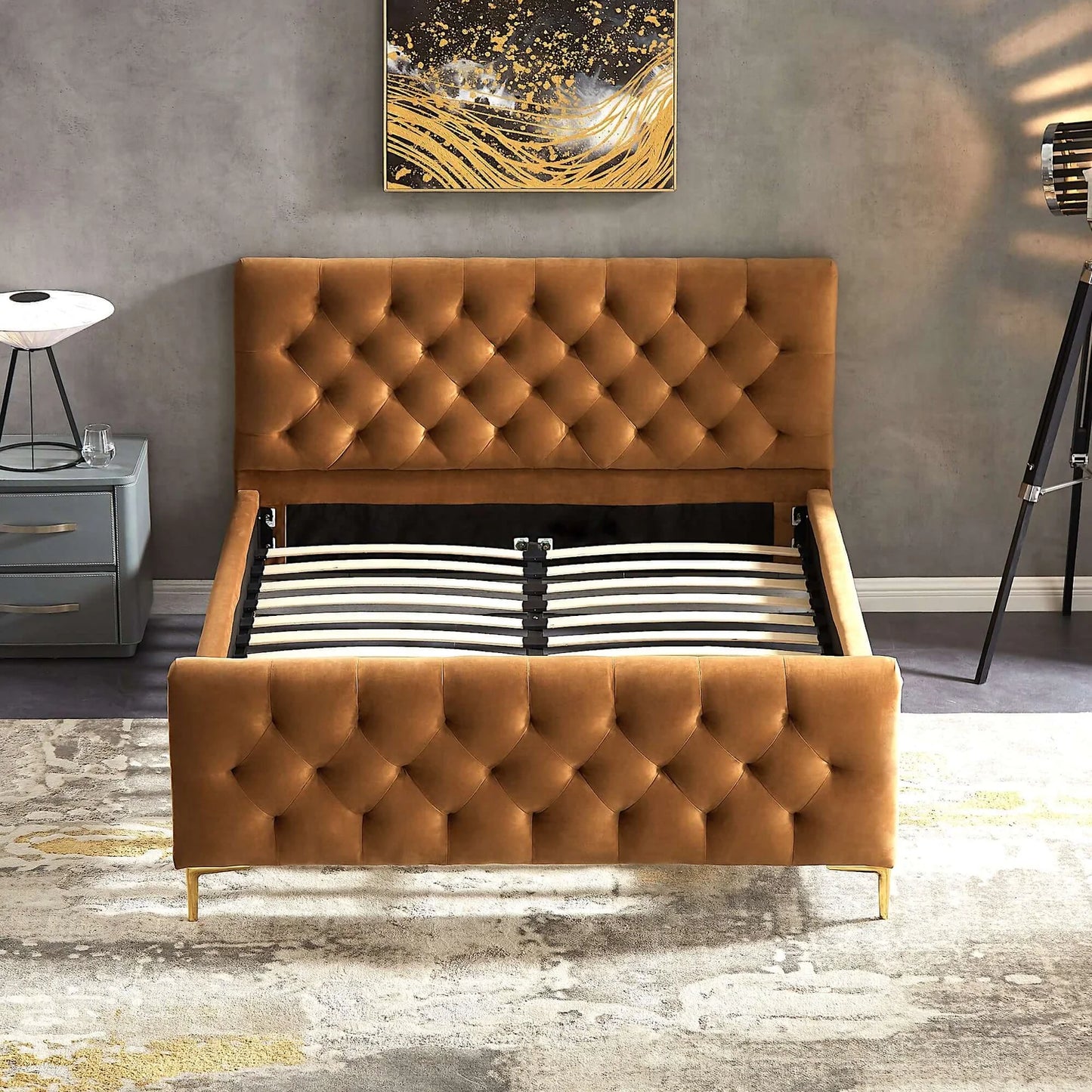 Cynthia Velvet Platform Bed