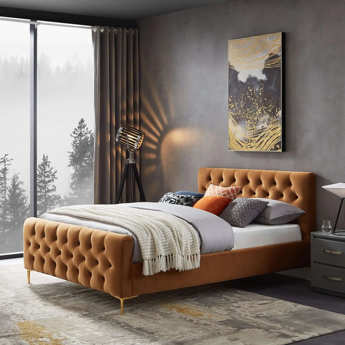 Cynthia Velvet Platform Bed