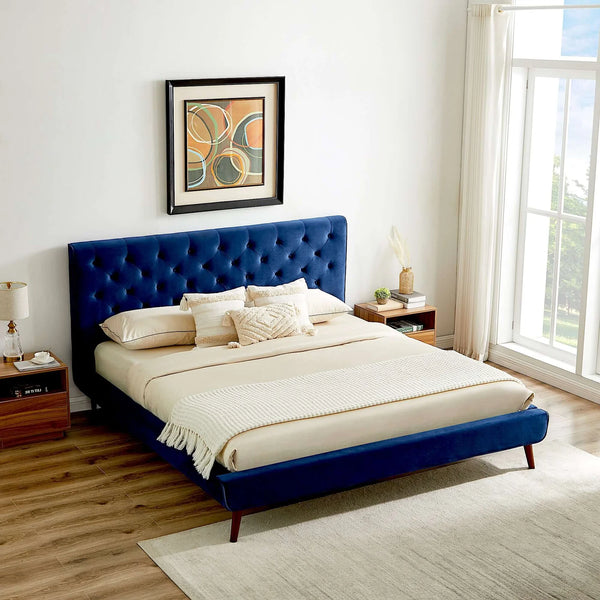 Henry Velvet Platform Bed