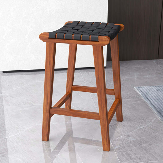 Macie Modern Genuine Leather Bar Stool