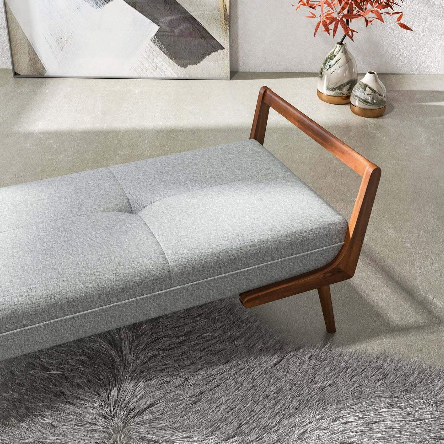 Suzanne Modern Fabric Bench