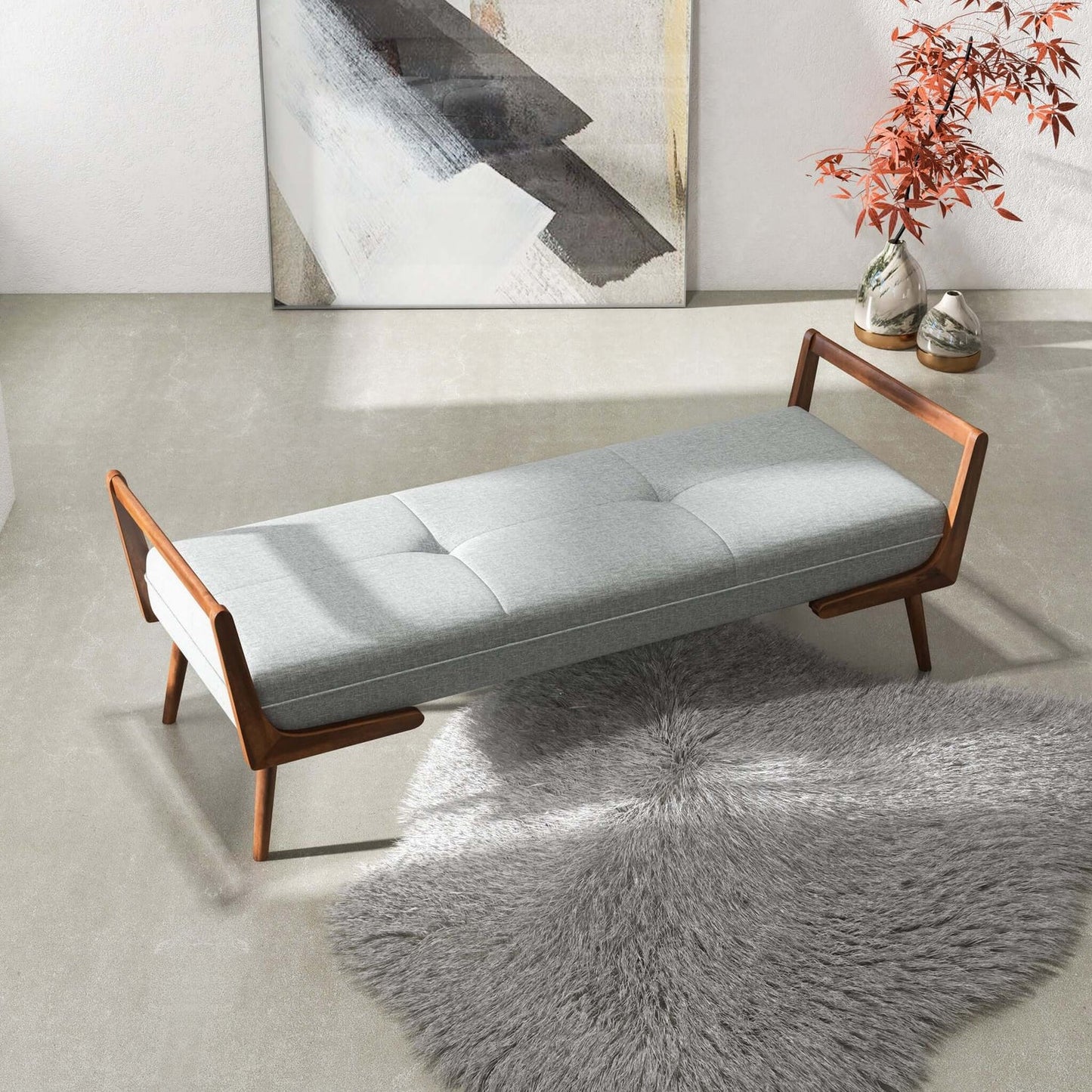 Suzanne Modern Fabric Bench